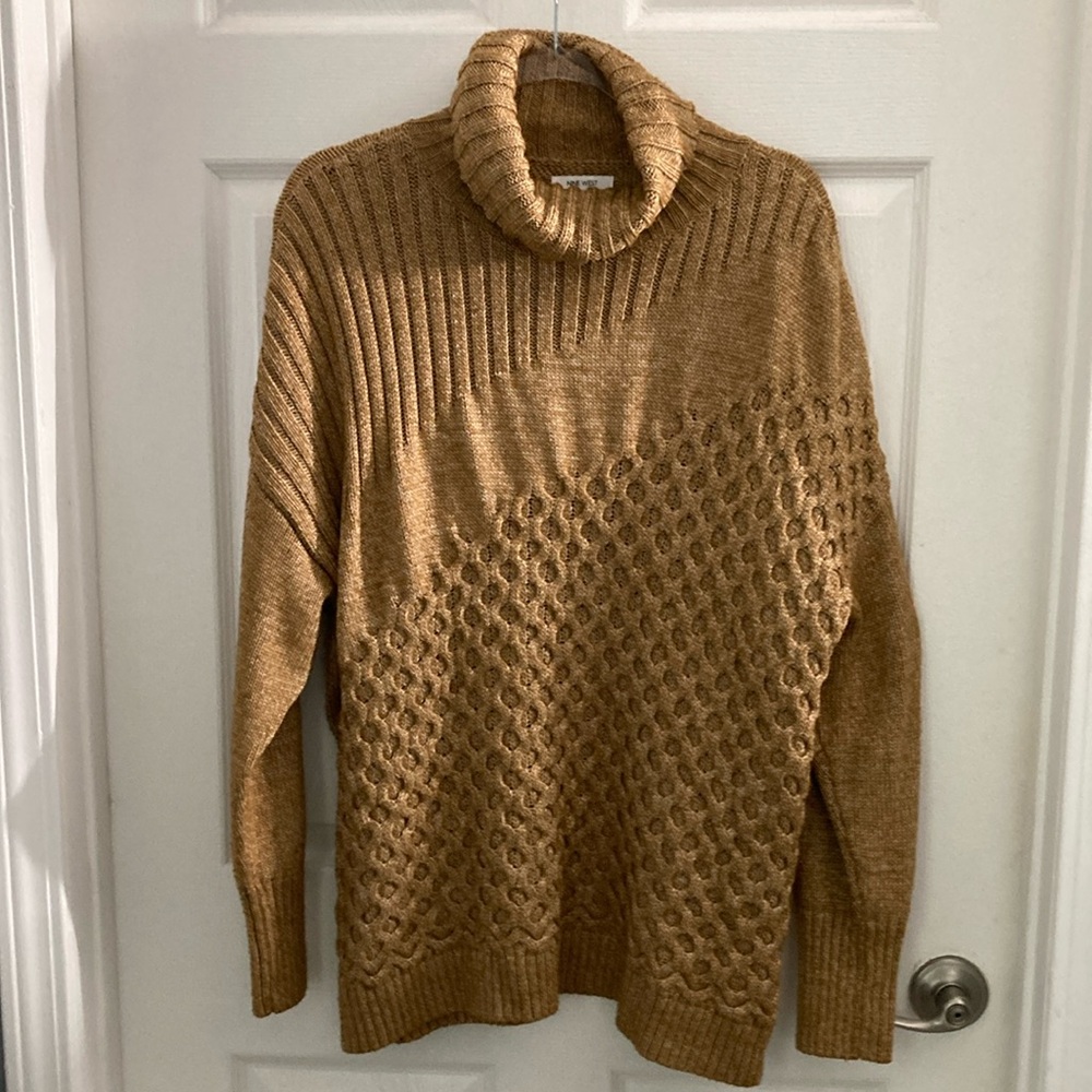 Nine West Brown Crew Neck Sweater with Textured Knit